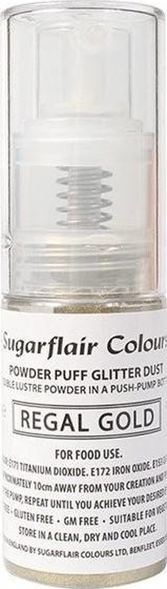 Sugarflair Třpytky v rozprašovači Regal Gold (10 g)