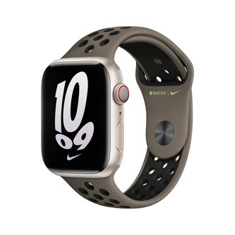 Apple Watch 45mm olivošedo/černý Nike sportovní řemínek
