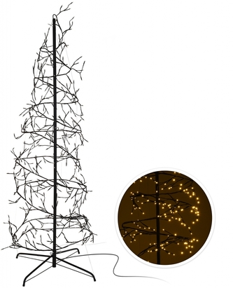 Svítící strom spirálový černý, 150 cm 360 LED