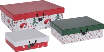 Dárkové papírové krabičky Xmas, sada 3 ks