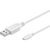 PremiumCord kabel USB 2.0 A-Micro USB B 5m bílý