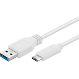 PremiumCord kabel USB-C 3.1male - USB 3.0 A male 3 m bílý