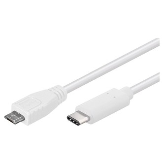 PremiumCord kabel USB-C - Micro USB 2.0 0,6m bílý