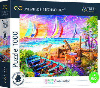 Puzzle Výhled na plachetnice 1000 dílků