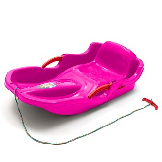 Plastové boby s opěradlem a brzdami Baby Mix SPEED BOB růžové