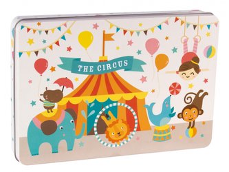 Puzzle v kovovém boxu Cirkus