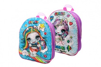 Batoh jednorožec s flitry měnícími látka 27x32cm