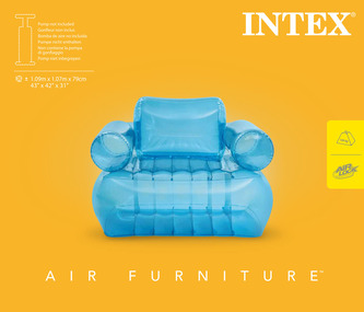 Nafukovací křeslo průhledné modré