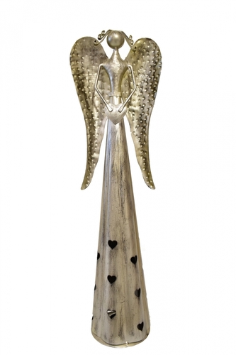 Plechový anděl Hearts svícen 53 cm