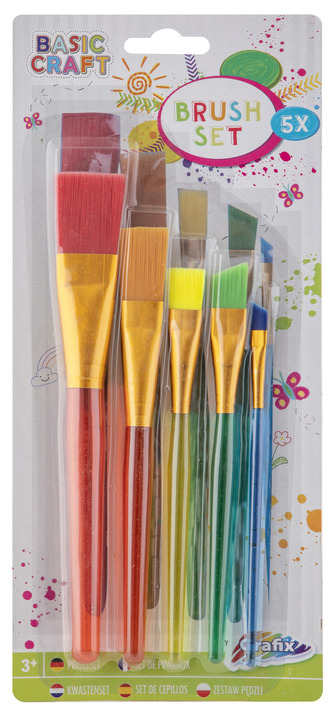 Sada plochých malířských štětců, 5 ks