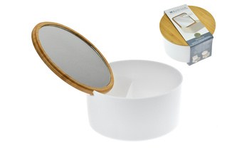 Kosmetické zrcátko s kulatým organizérem 13x13x7 cm