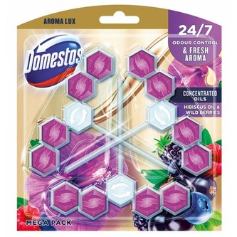Domestos WC blok Aroma Lux, vůně Wild berries&Hybiscus, 3 × 55 g