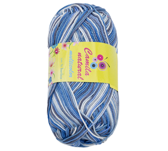Příze CAMILA multicolor - bílá, modrá ,šedá - 50g / 125 m