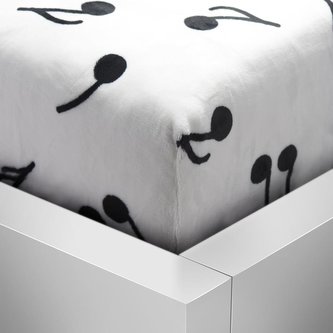 Prostěradlo Mikroflanel vzorované - noty - černá, bílá - 90x200 cm