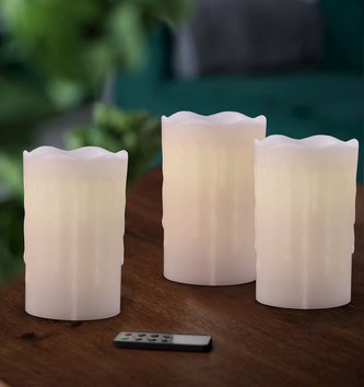 Dekorativní LED svíčky CANDELE set 3 kusy 12,5 cm x O 8 cm