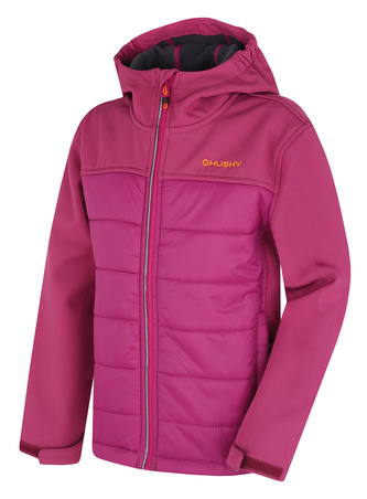 Dětská softshell plněná bunda Swany K dark magenta - 122
