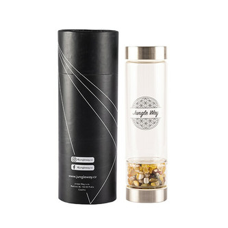 Jungle Way Skleněná láhev s žlutým achátem 480 ml