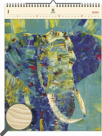 Kalendář nástěnný dřevěný 2020 - Elephant