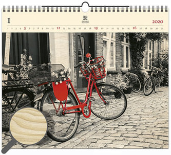 Kalendář nástěnný dřevěný 2020 - Bicycle