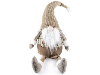 SANTA DEKORACE SEDÍCÍ SKŘÍTEK S DLOUHÝMA NOHAMA 88CM