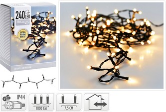 Vánoční světelný řetěz teplá bílá 240 LED / 18 m