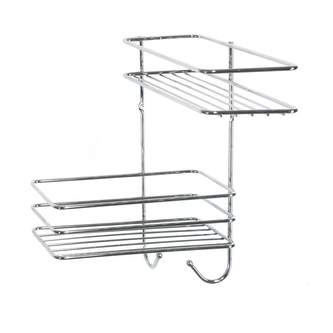Polička koupelnová rohová 2 patra chrom 27x27x31,5cm  AWD0050