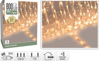 Vánoční světelný řetěz teplá bílá 800 LED / 24 m