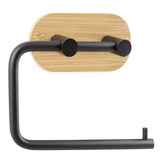 Držák WC papíru černá/bambus samolepící  AWD1765