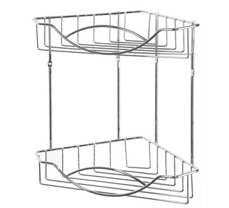 Polička koupelnová rohová 2 patra chrom 31x31x20cm  AWD0046