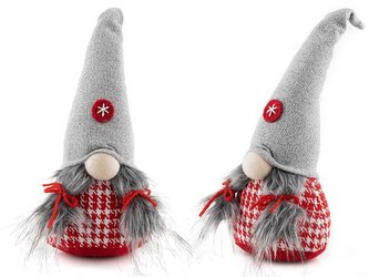 SANTA DEKORACE SEDÍCÍ SKŘÍTEK DÍVKA 28CM