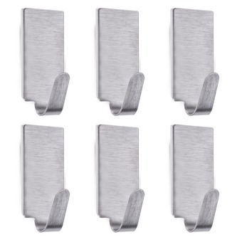 Háček samolepící nerez obdelník 6ks  AWD1337