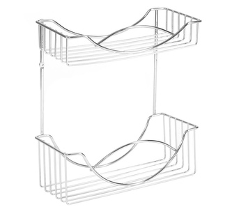 Polička koupelnová 2 patra chrom 28x13x33cm  AWD0052