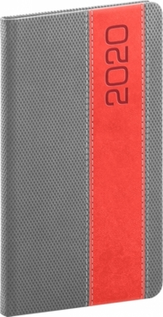 Kapesní diář Davos 2020 šedočervený