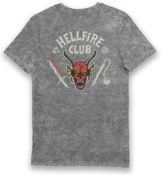 Pánské tričko Stranger Things: Klub Hellfire (XL) šedá bavlna