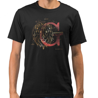 Pánské tričko Harry Potter: Glow In The Dark Gryffindor - Nebelvír (L) černá bavlna