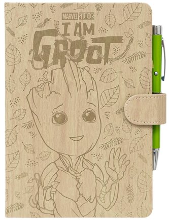 Poznámkový blok se svítící propiskou Marvel|Guardians Of The Galaxy|Strážci Galaxie: Groot (14,8 x 21,0 cm)