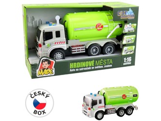 Auto cisterna na setrvačník, se světlem a zvukem, na baterie,26,5 x 10 x 13,5 cm