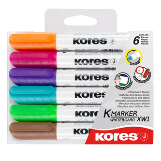 Kores K-MARKER Popisovač na bílé tabule, kulatý hrot 3 mm, mix 6 barev