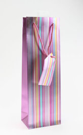 Taška lahev Proužky růžová