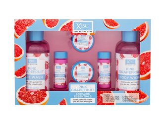 Xpel Pink Grapefruit sprchový gel Pink Grapefruit 150 ml + pleťový čisticí gel Pink Grapefruit 150 ml + pleťové sérum Pink Grapefruit 15 ml + pleťový toner Pink Grapefruit 15 ml + pleťový krém Pink Grapefruit 15 ml + pleťový peeling Pink Grapefruit 10 ml