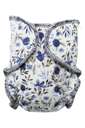 Kalhotková plenka (S) - Modravá pomněnka PAT, šedý velur