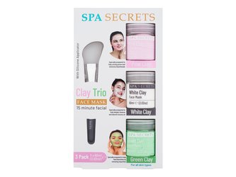 Xpel Spa Secrets pleťová maska Spa Secrets Pink Clay 60 ml + pleťová maska Spa Secrets White Clay 60 ml + pleťová maska Spa Secrets Green Clay 60 ml + aplikátor
