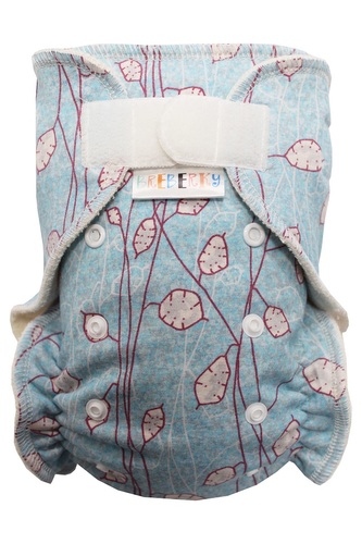 BIO Kalhotková plenka s GOTS (M) - Stříbrné lístečky na modré SZ