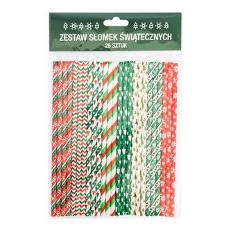 Słomki świąteczne 25szt