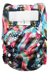 BIO Bambusová kapsová plenka (M) - Kropenatá pírka SZ