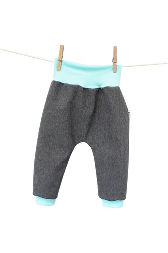 Softshellové kalhoty - Šedý melír__Velikost tepláčků EUR:68/74