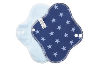 Denní vložka (Bavlněný úplet) - Hvězdičky modré, sv. modrý velur (kojenecký plyš)
