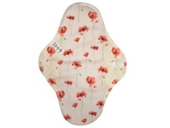 Noční vložka (PUL) - Mák ohníček, sv. žlutý velur (kojenecký plyš)