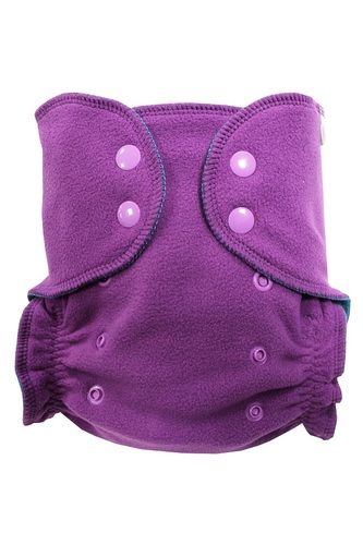 Fleecové svrchní kalhotky (S), bez křidélek - Fialové PAT