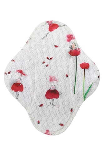 BIO Denní vložka (Bavlněné froté s PUL) - Tulipánová víla (biobavlněný úplet s GOTS)